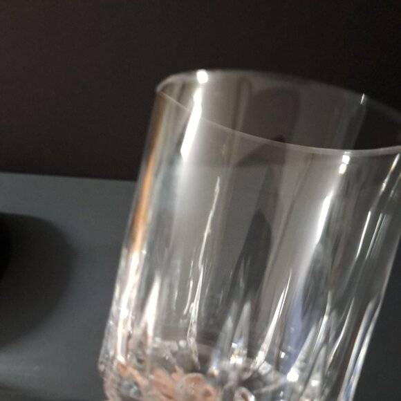 Vintage Clear Glass Water Goblet 6" Tall Paneled Bowl Faceted Stem 3" Wide - Picture 10 of 16